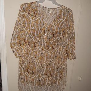 Fig & Flower Paisley Tunic shirt. Size:XL